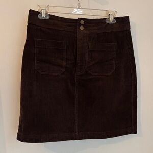 LOFT Chocolate Corduroy Mini Skirt